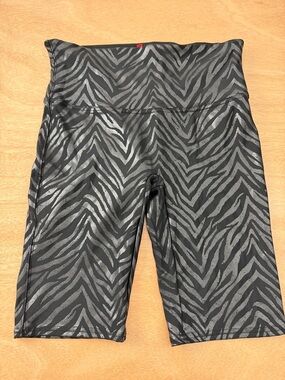 SPANX Black High-Waist Bike Shorts with Red Label